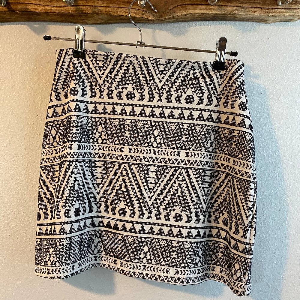 Blue Rain Francesca's Black & White Mini Skirt